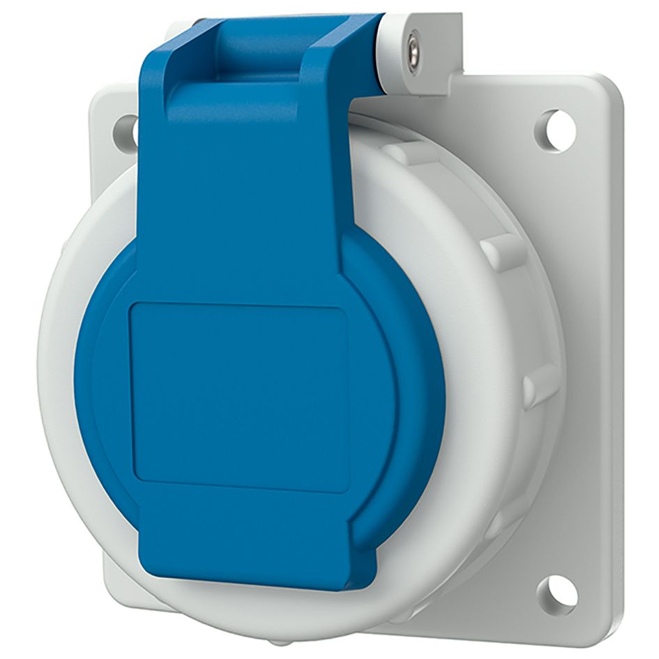 Anbausteckdose IP68 75x75mm ger bl Kst Schraubkl hfr