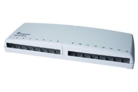 Patchpanel 16Ports Wandmont Schirm RAL9001 110x325x43,5mm
