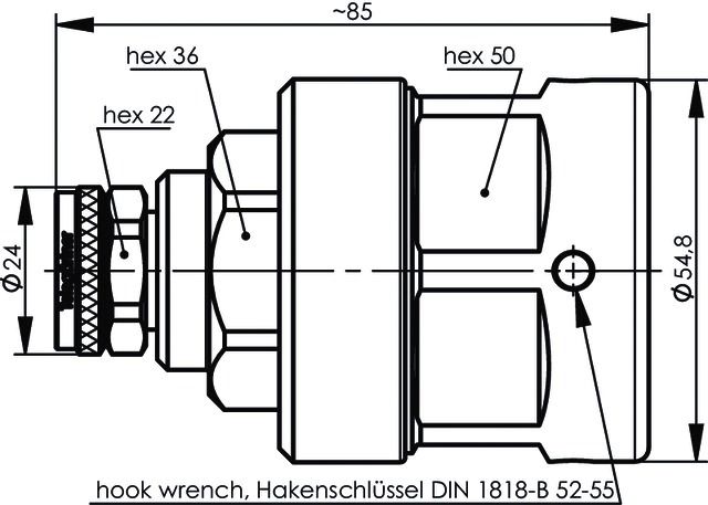 4.3-10-Stecker Rundkabel 50Ohm