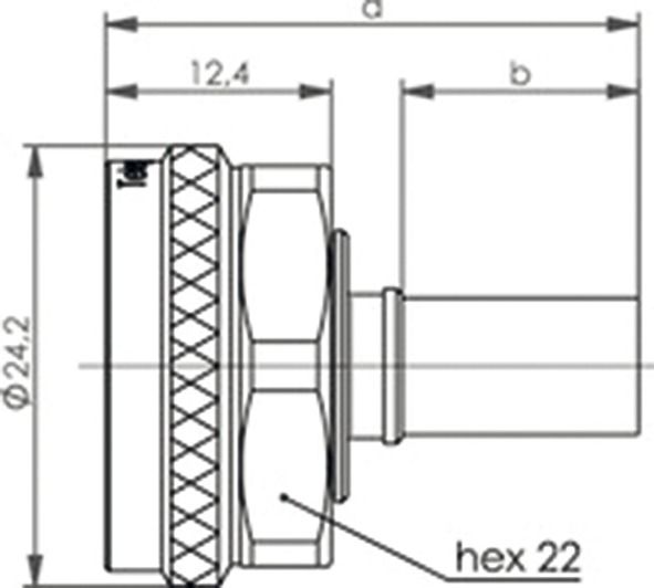 4.3-10-Stecker Rundkabel Crimp/Crimp 50Ohm
