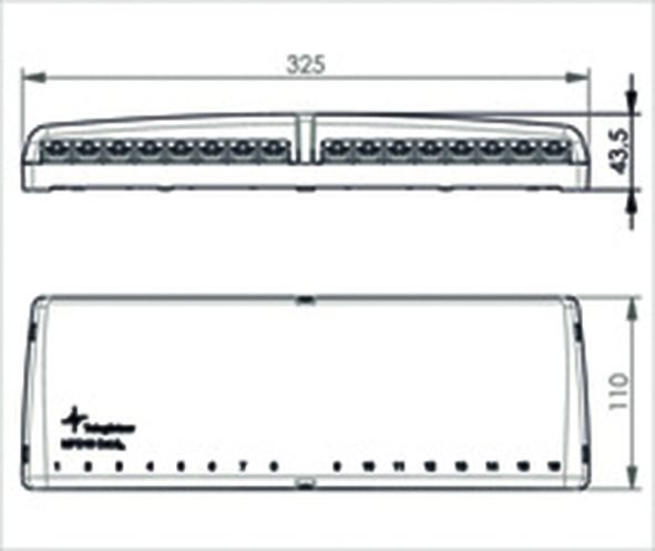 Patchpanel 16Ports Cat6A Hutschiene Schirm RAL9010 110x325x43,5mm