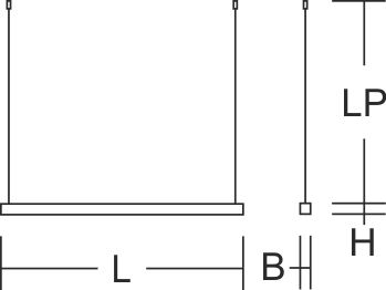 LED-Pendelleuchte 37W LESS IS MORE 27 sw 3000K 1LED LED nicht austauschbar 2550lm
