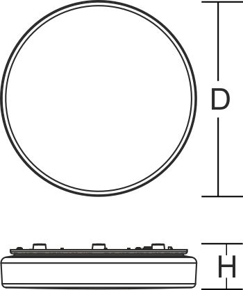 LED-Kunststoffleuchte FLAT POLYMERO ws KREIS 24W 3000K 2850lm IP40 Ø460x70mm