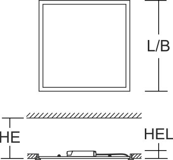 LED-Deckeneinbauleuchte SideliteECO ws 30-32W 2700-6500K 3000lm Konv IP40