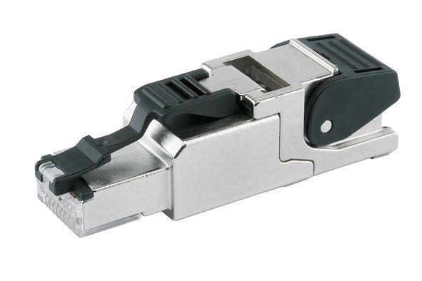 Modular-Stecker Cat6A RJ45 24-27AWG Feldkonf Schirm Litze massiv