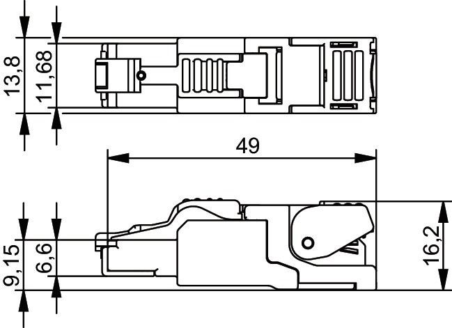 Modular-Stecker Cat6A RJ45 24-27AWG Feldkonf Schirm Litze massiv
