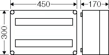 Automatengehäuse AP 2x18TE Kst IP65 REG 450x300x170mm ET93mm