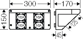 Pultsystem Erweiterung 150x300x170mm IP44 Kst unbeh RAL7035