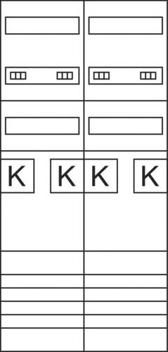 Komplettfeld 63A 4Z eHZ m.Verdr 5p 300mm 1050x550mm