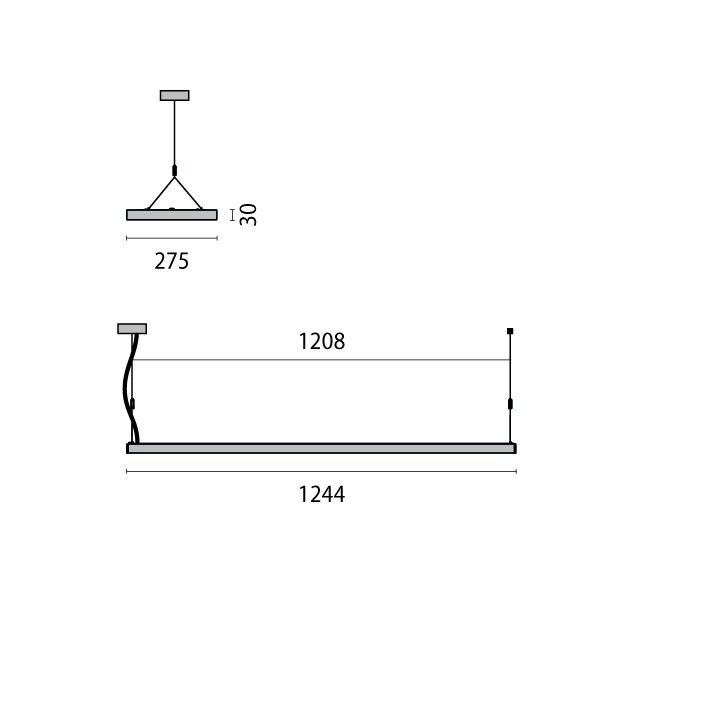 LED-Pendelleuchte 54W SL629 4000K 6230lm gr 1LED LED nicht austauschbar sym IP20