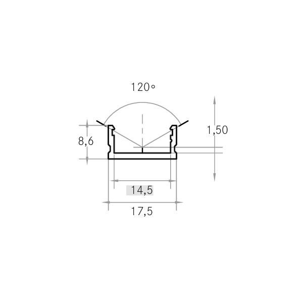 Profil n.Konf alu IP00 100x17,5x8,6mm nur Konfektionierung Ersatzteil Zubehör