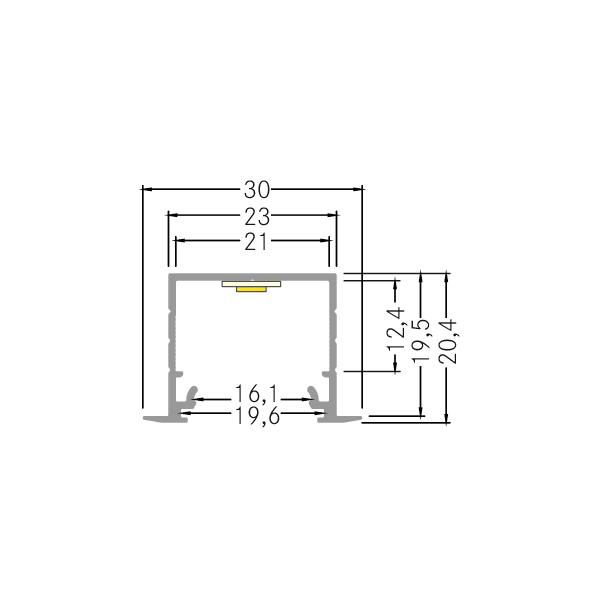 Profil n.Konf sw IP00 100x30x20,4mm nur Konfektionierung Ersatzteil Zubehör