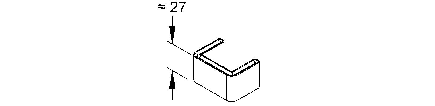 Endkappe Kst U-Profil 27x27mm ge