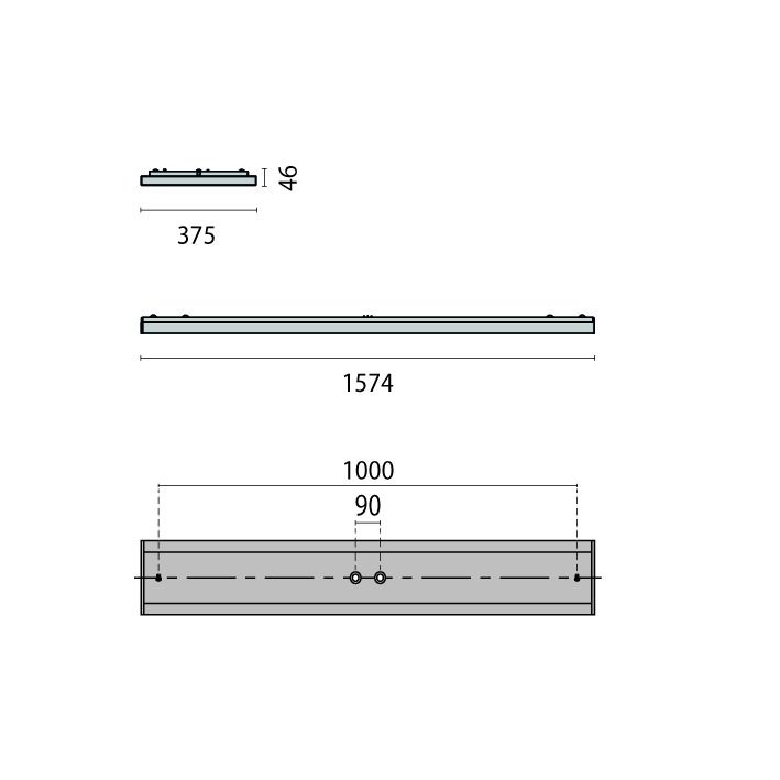 LED-Deckenanbauleuchte SL630 49W 4000K 6270lm ws Konv IP20 1574x373x50mm