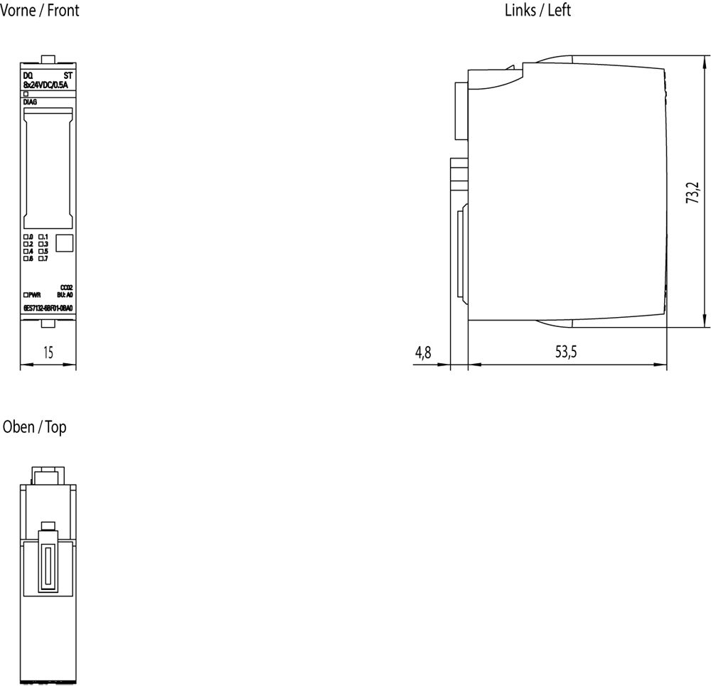 Digital I/O-Modul DC 19,2-28,8V 8Ausg 24V