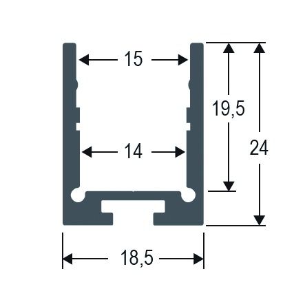 Profil alu IP20 3000x18,5x24mm Zubehör