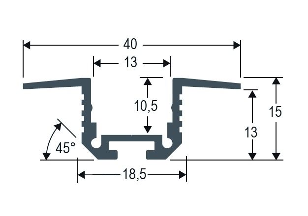 Profil alu IP20 3000x40x15mm Zubehör