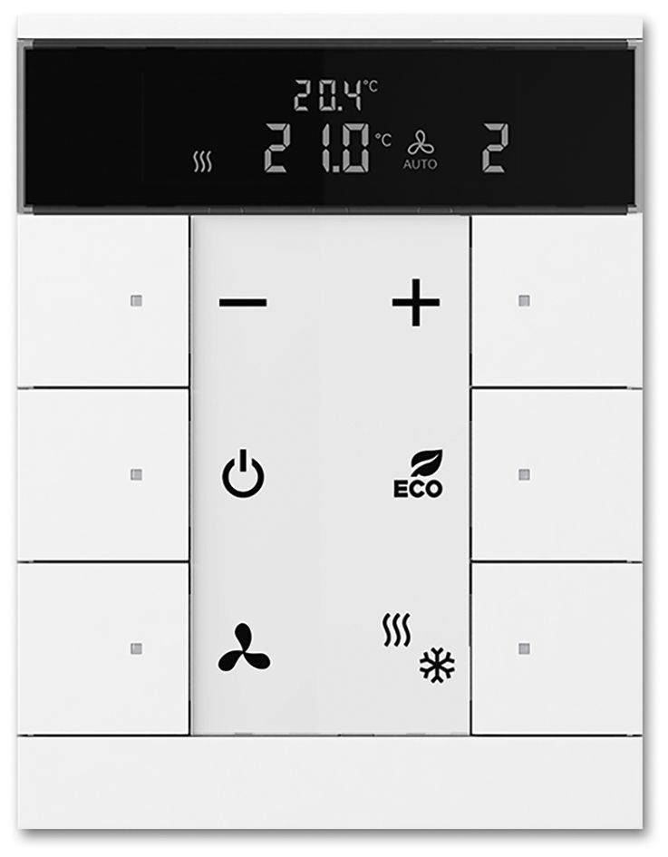 Raumtemperaturregler UP KNX std-ws glz Bedienelement m.Display