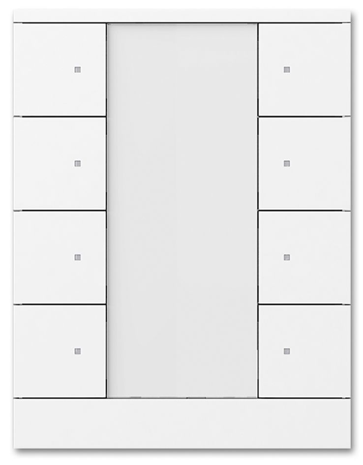 Tastsensor KNX UP std-ws glz 8pkt Mit Busankopplung m.LED-Anz