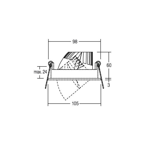 LED-Einbaustrahler 9,3W CIRCLE 3000K Alu 700lm ws mt 1LED IP20 RF:hochglänzend