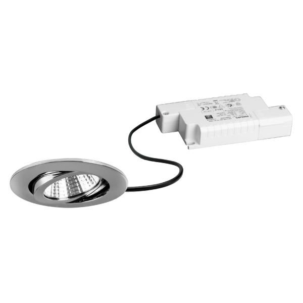 LED-Einbaustrahler 6W 3000K 630lm Konv chr glz 1LED Alu IP20 RF:hochglänzend