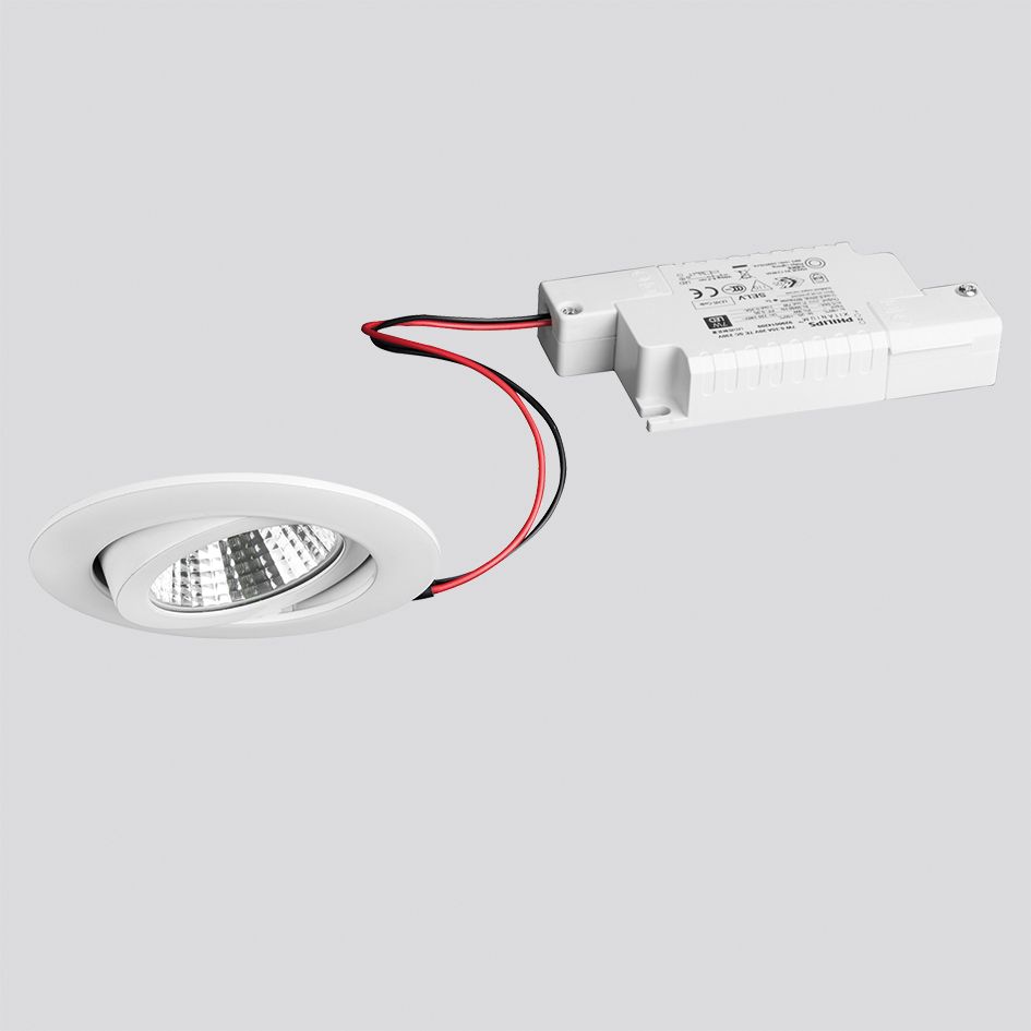 LED-Einbaustrahler 6W 3000K 630lm Konv ws glz 1LED Alu IP20 RF:hochglänzend