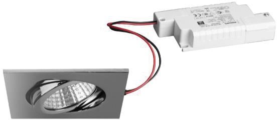 LED-Einbaustrahler 6W 3000K 630lm Konv chr glz 1LED Alu IP20 RF:hochglänzend