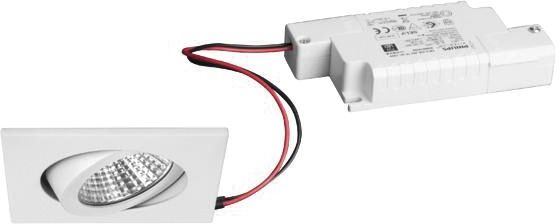 LED-Einbaustrahler 6W 3000K 630lm Konv ws glz 1LED Alu IP20 RF:hochglänzend