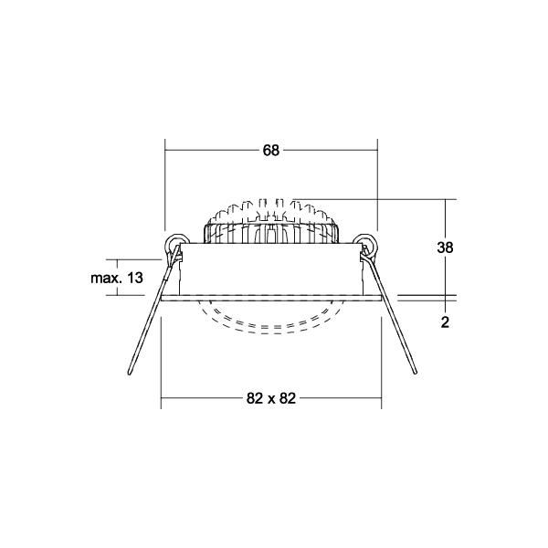 LED-Einbaustrahler 6W 3000K 630lm Konv ws glz 1LED Alu IP20 RF:hochglänzend