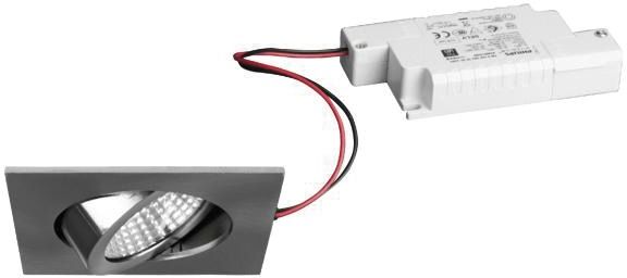 LED-Einbaustrahler 6W 3000K 630lm Konv ni mt 1LED Alu IP20 RF:hochglänzend