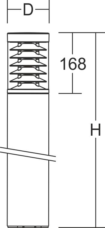 LED-Podestleuchte 10W MegaTower IP65 Alu 3000K 1LED 600lm anth Gl_tr