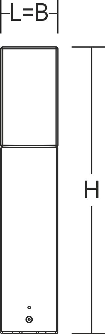 Pollerleuchte 57W MegaSquare E27 anth HV Alu IP65 Gl_opal