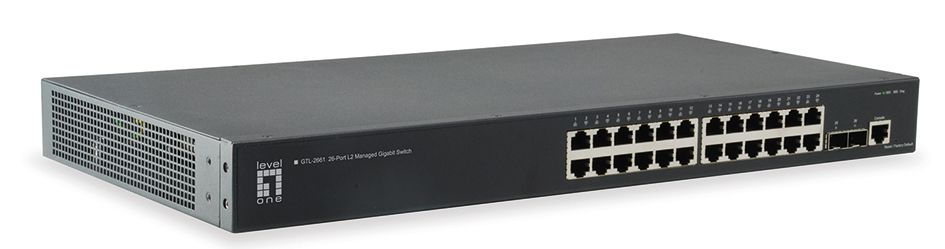 Switch 482,6mm(19) 24x10/100/1000Mbps 19Zoll-Einbau 2weitere Managebar Layer 2