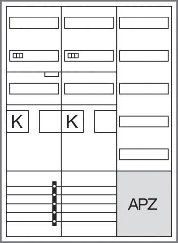 Komplettschrank AP/UP 2Z eHZ 3Feld IP44 1100x800x205mm