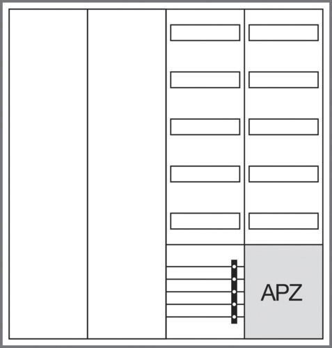 Komplettschrank AP/UP 4Feld IP44 m.Schiene 1100x1050x205mm