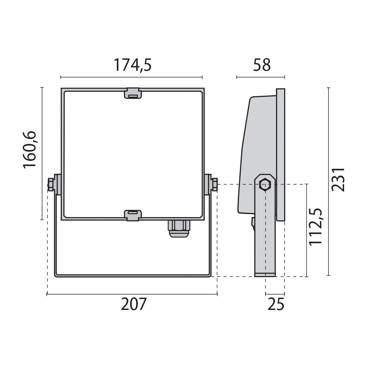 LED-Anbaustrahler 28W GUELL ZERO 4000K 2575lm Konv 1LED Alu IP66 gr mt