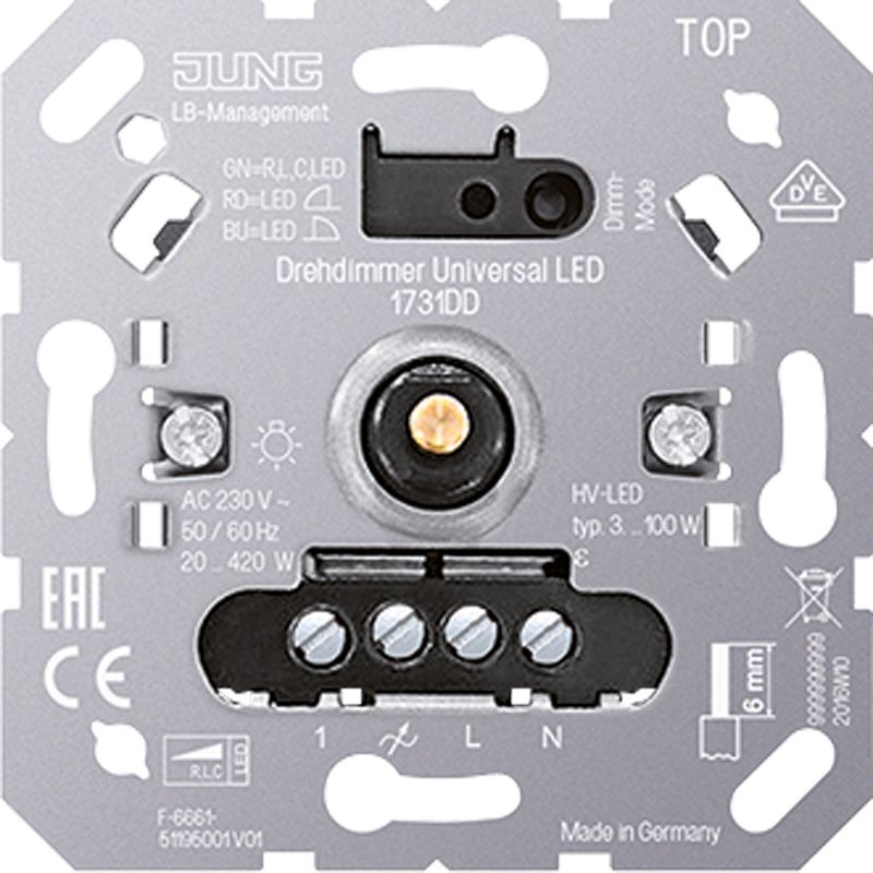 LED-Dimmer Drehkn 20-420W UP Lichtwertspeicher