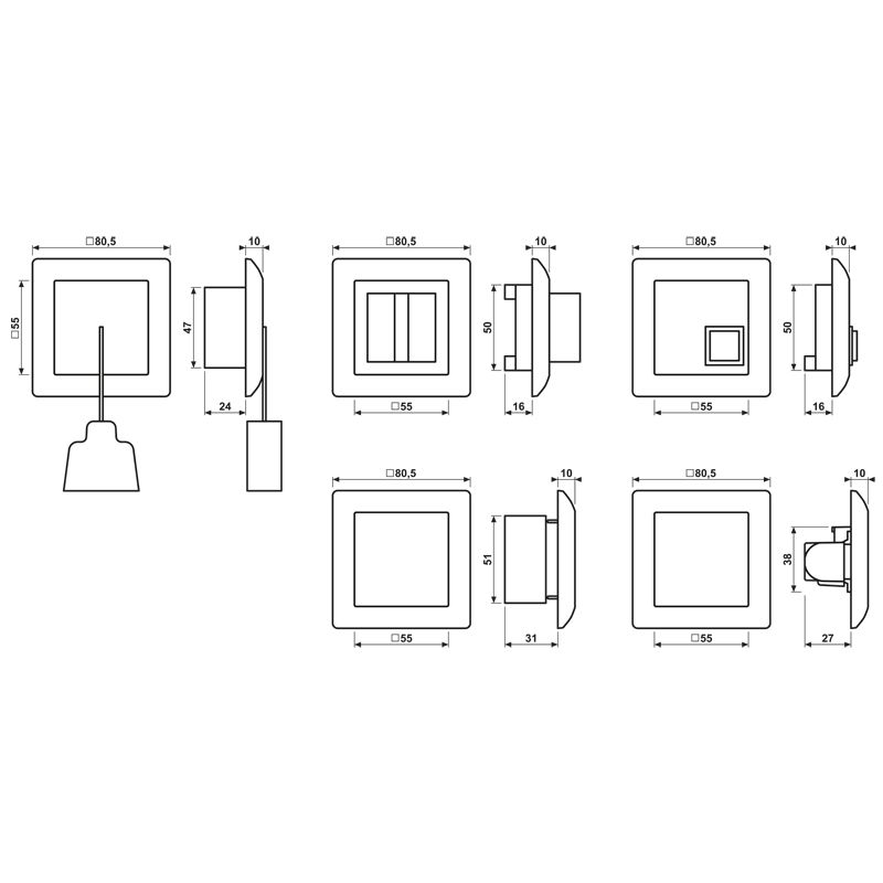 Klinik Notrufset aws AS / AS 500 glz Dpl.Ruf Doppelruf