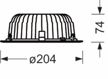 LED-Einbaustrahler 25W 3000K 2164lm Konv DALI Dimmung DALI 1LED Alu IP44 ws mt