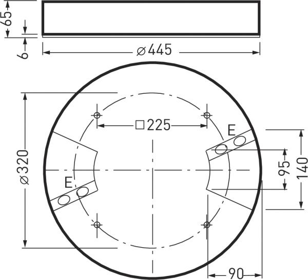 LED-Downlight 29W 4000K 3800lm anth Konv Dimmung DALI IP40 Ø445x65mm