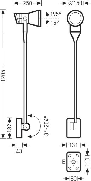 LED-Anbaustrahler 21W 3000K 1650lm Konv anth 1LED Alu IP65 mt RF:matt