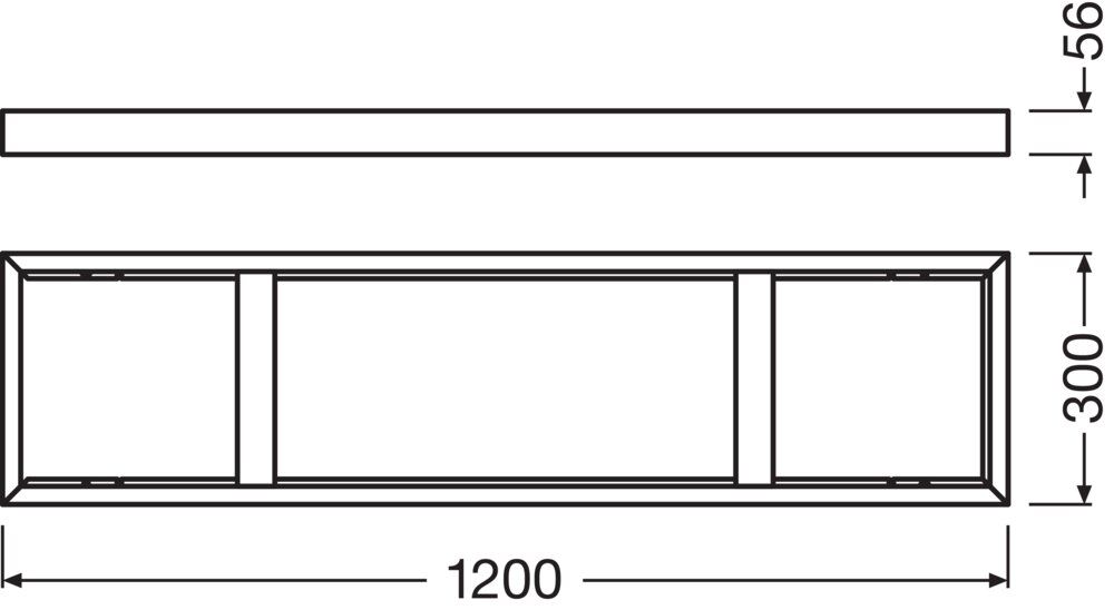 Aufbaurahmen ws SURFACE MOUNT Alu H56mm L1201mm B300,5mm