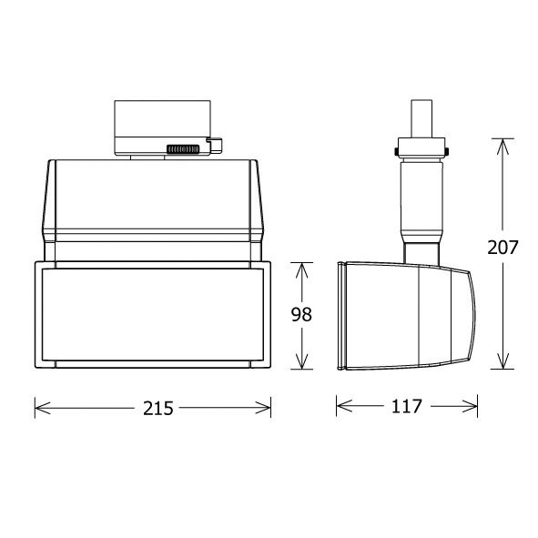 LED-Anbaustrahler 56,5W EuroLED 3000K sw 7560lm Konv 1LED Alu IP20 mt Direktans
