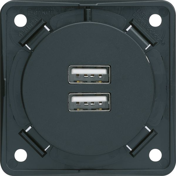 USB-Spannungsversorgung 2USB-A UP 3000mA anth 5V 50-60Hz