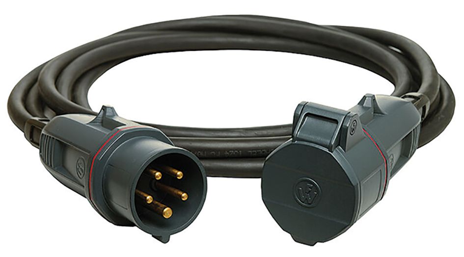 CEE-Verlängerung NEO 25m 5x2,5qmm 16A sw IP44 Gummi