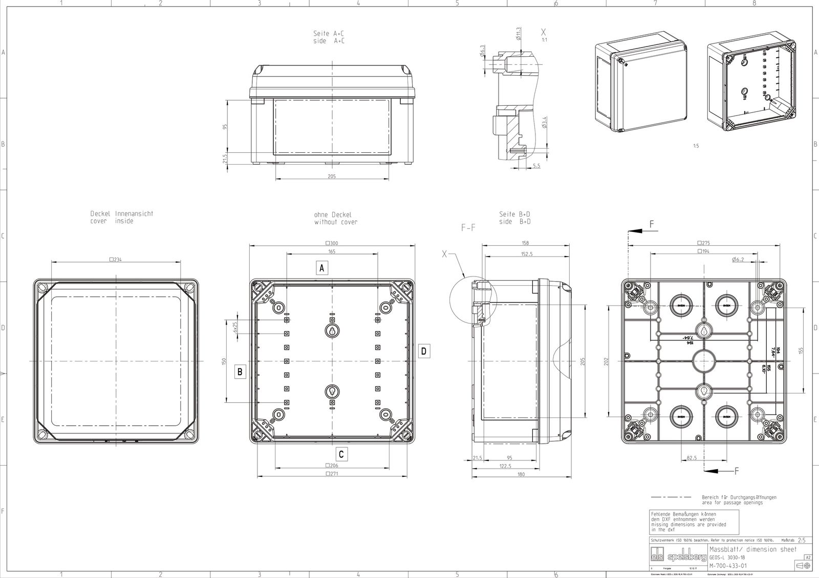 Leergehäuse Kst IP66 B300xH300xT180mm ET158mm geschl