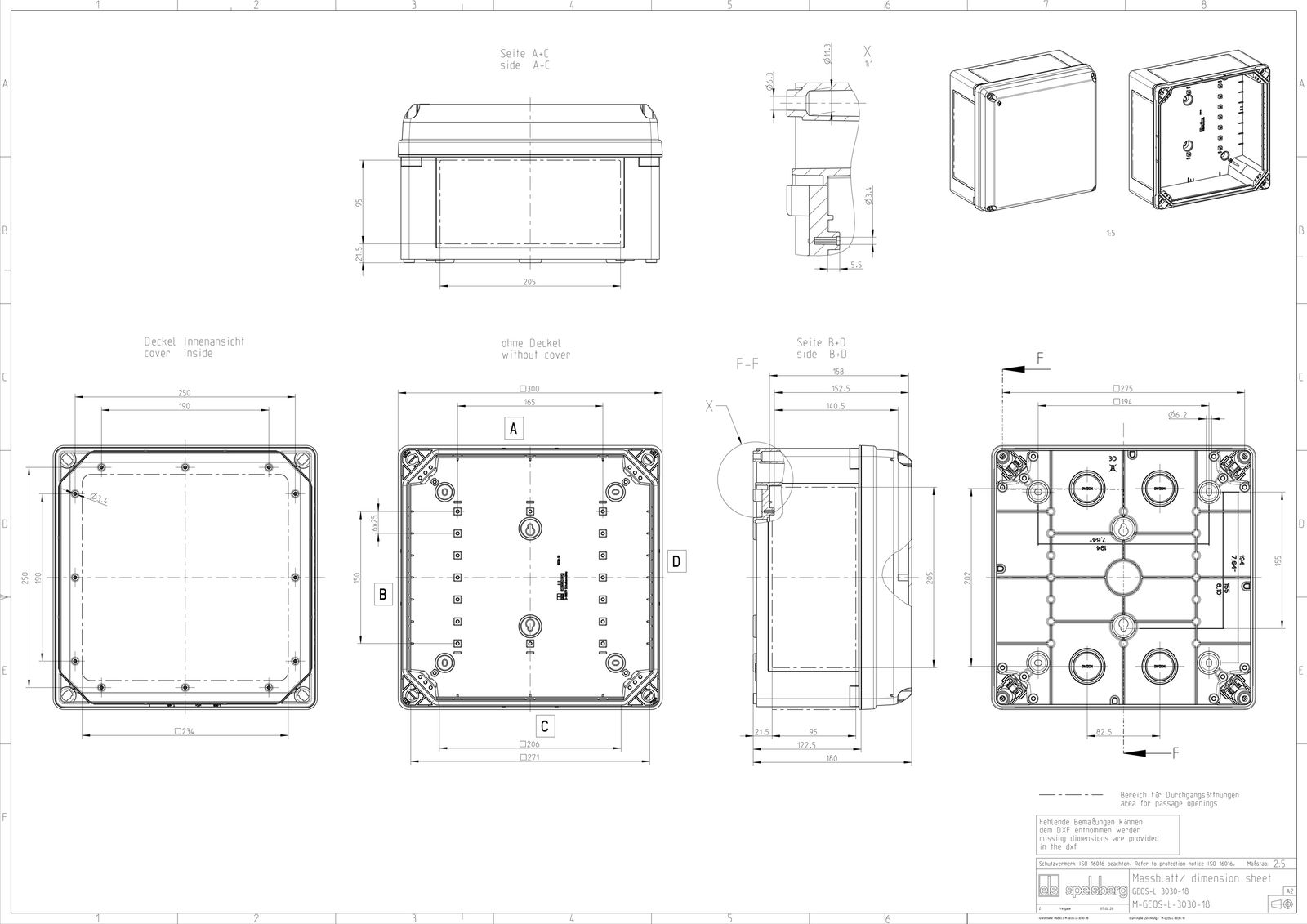 Leergehäuse Kst IP66 B300xH300xT180mm ET158mm geschl
