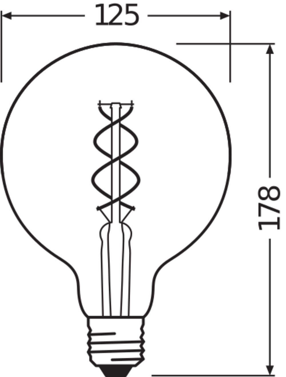 LED-Kugellampe FM E27 Vintage 1906 4W ws 2000K Filamentlampe 300lm G kl 300° AC