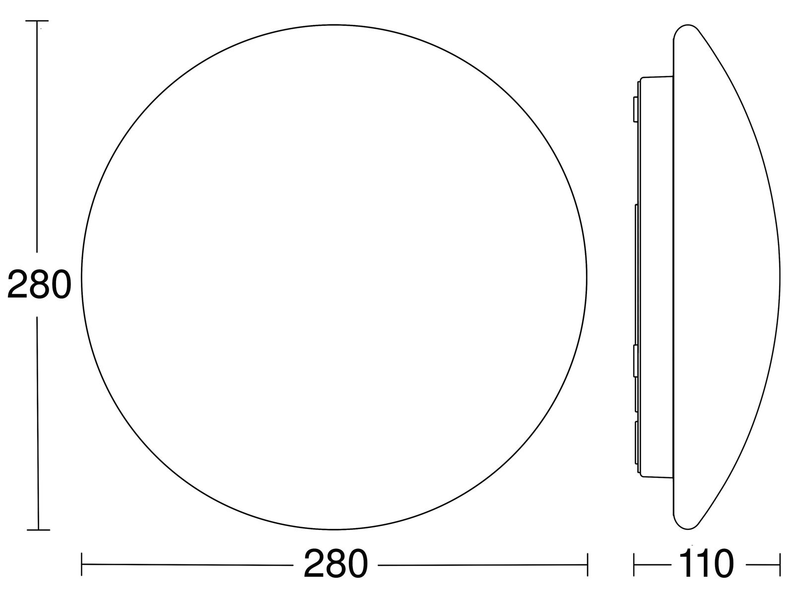 LED-Sensorleuchte 9,4W 3000K 968lm ws Konv IP54 BWM Ø280x110mm
