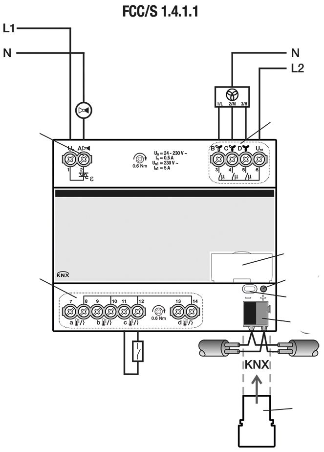 Heizungsaktor KNX REG 4Ausg 6A 24-230V Ventilschutzfunktion Handschaltung